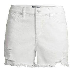 WHITE PLUS SIZE JEAN SHORTS